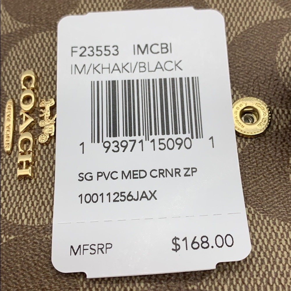 COACH Medium Corner Zip Wallet In Signature Canvas - Picture 10 of 10